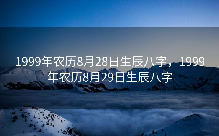 1999年农历8月28日生辰八字，1999年农历8月29日生辰八字