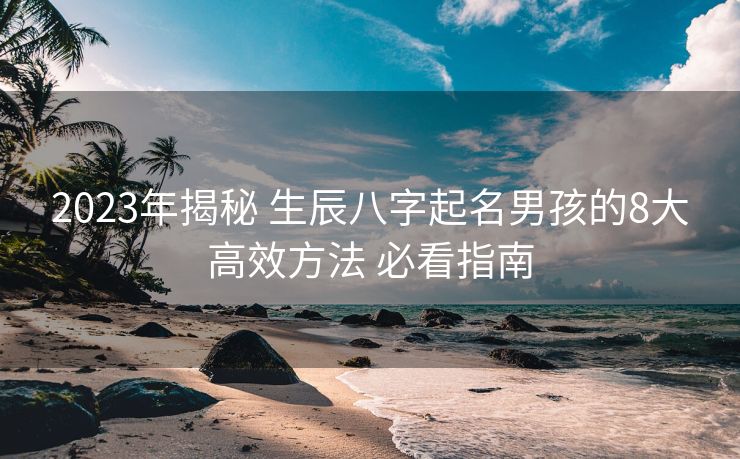 2023年揭秘 生辰八字起名男孩的8大高效方法 必看指南