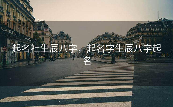 起名社生辰八字，起名字生辰八字起名