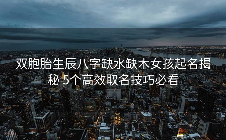 双胞胎生辰八字缺水缺木女孩起名揭秘 5个高效取名技巧必看
