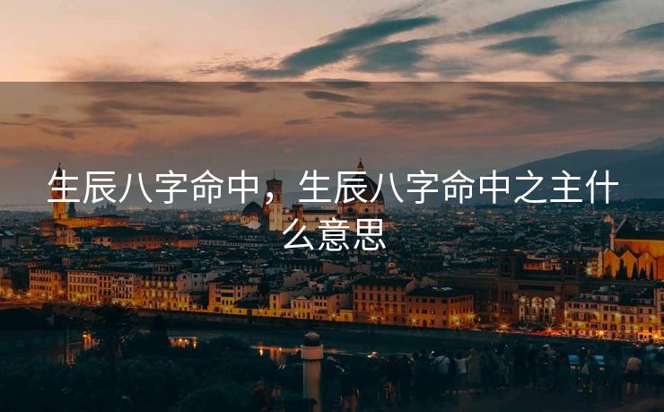 生辰八字命中，生辰八字命中之主什么意思