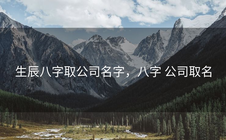 生辰八字取公司名字，八字 公司取名