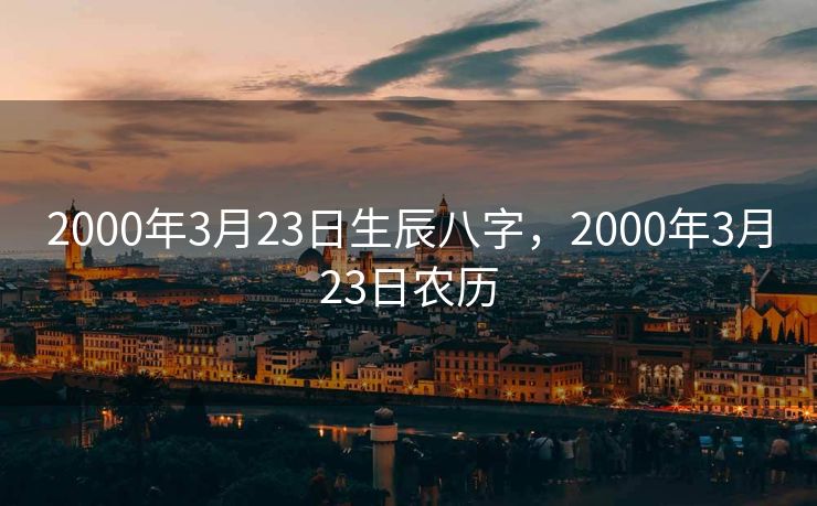 2000年3月23日生辰八字，2000年3月23日农历
