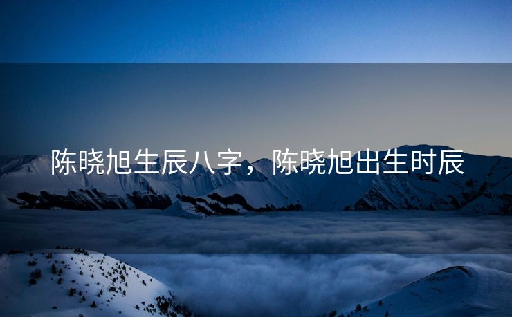陈晓旭生辰八字，陈晓旭出生时辰