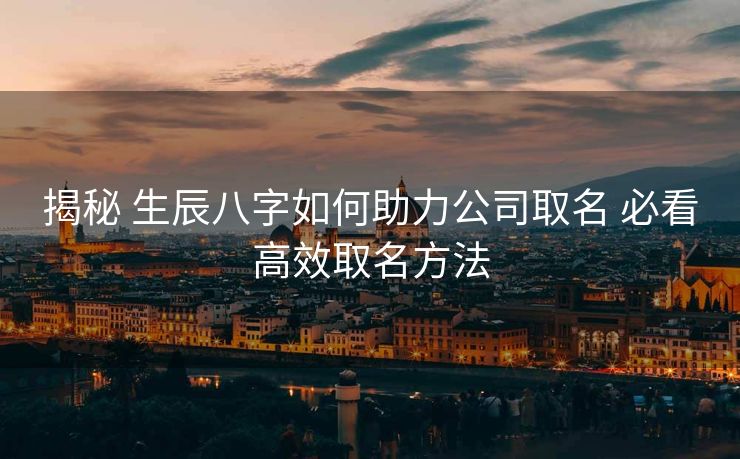 揭秘 生辰八字如何助力公司取名 必看高效取名方法
