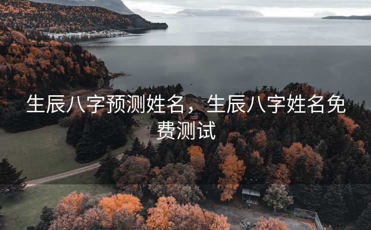 生辰八字预测姓名，生辰八字姓名免费测试