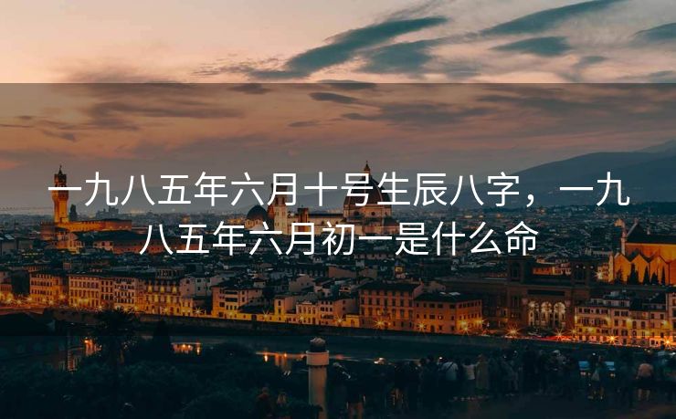 一九八五年六月十号生辰八字，一九八五年六月初一是什么命
