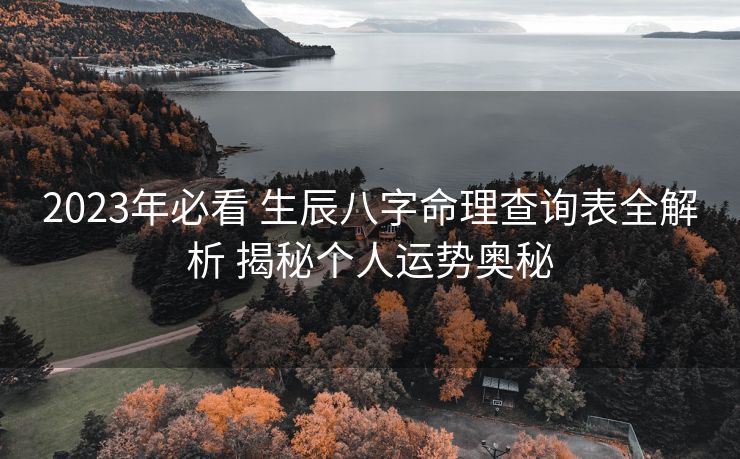2023年必看 生辰八字命理查询表全解析 揭秘个人运势奥秘