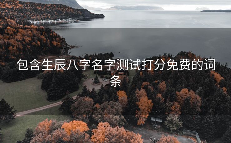 包含生辰八字名字测试打分免费的词条