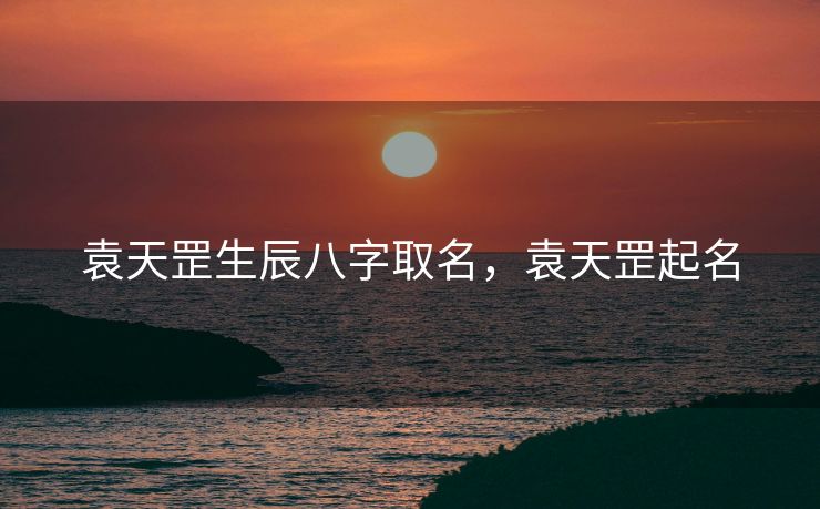 袁天罡生辰八字取名，袁天罡起名