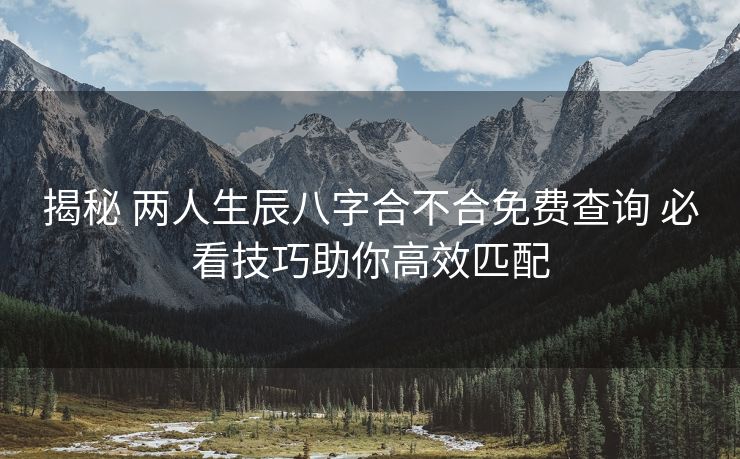 揭秘 两人生辰八字合不合免费查询 必看技巧助你高效匹配
