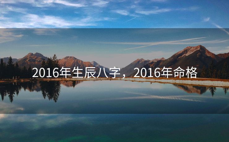 2016年生辰八字，2016年命格