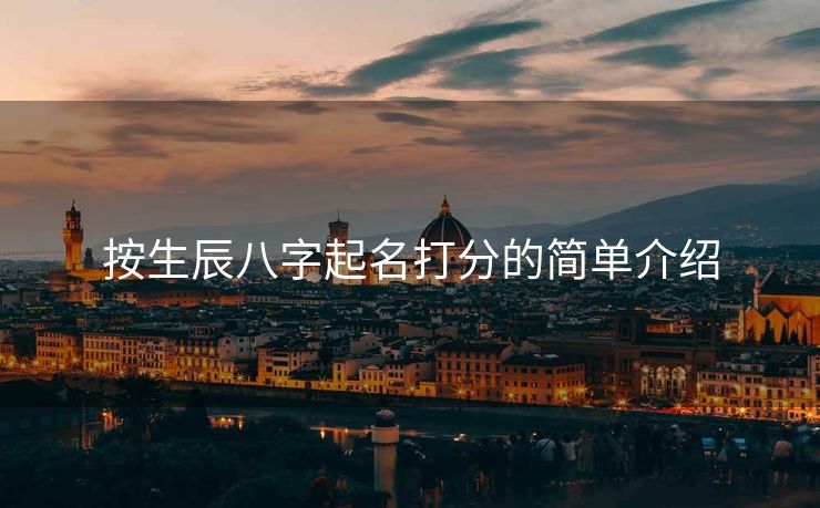 按生辰八字起名打分的简单介绍