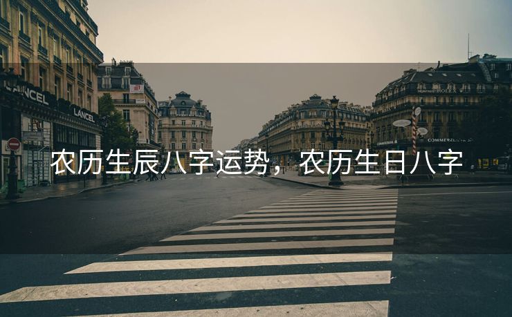 农历生辰八字运势，农历生日八字