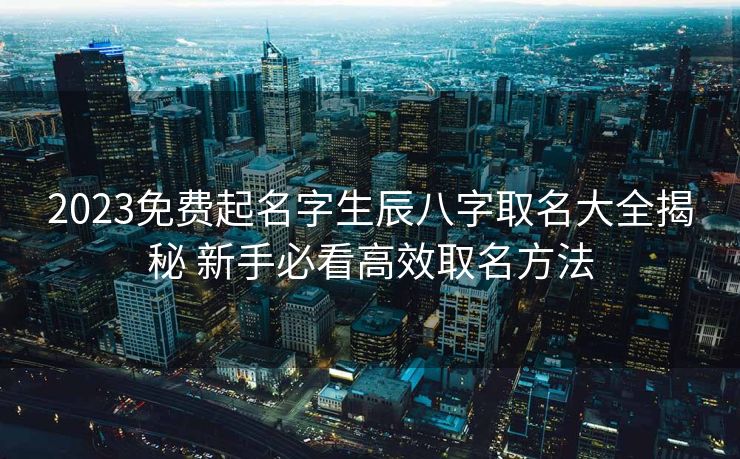 2023免费起名字生辰八字取名大全揭秘 新手必看高效取名方法