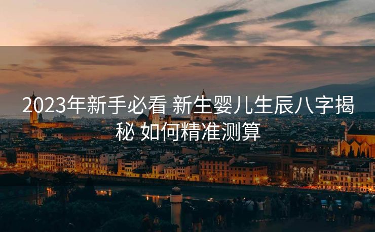 2023年新手必看 新生婴儿生辰八字揭秘 如何精准测算