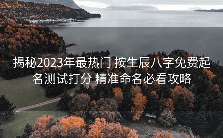 揭秘2023年最热门 按生辰八字免费起名测试打分 精准命名必看攻略