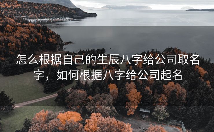 怎么根据自己的生辰八字给公司取名字，如何根据八字给公司起名