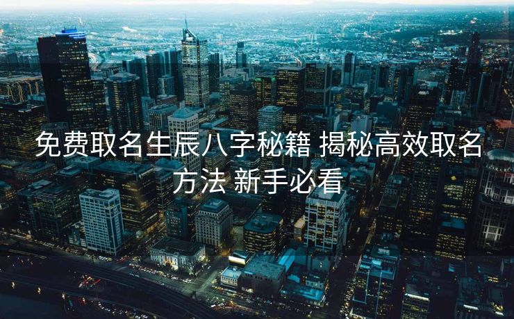 免费取名生辰八字秘籍 揭秘高效取名方法 新手必看