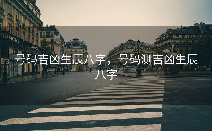 号码吉凶生辰八字，号码测吉凶生辰八字
