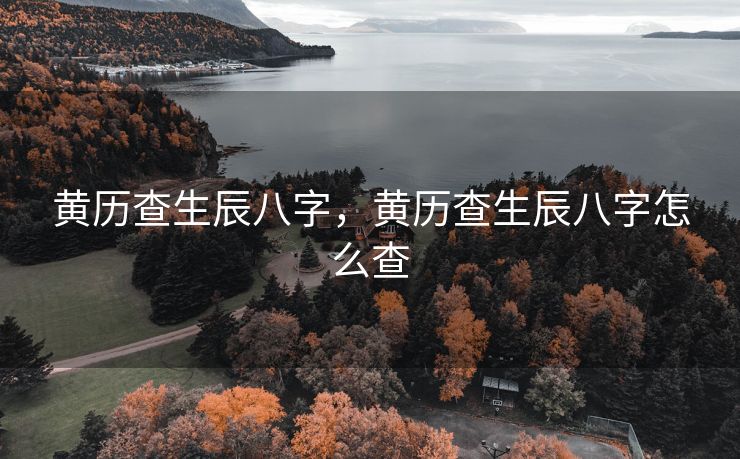 黄历查生辰八字，黄历查生辰八字怎么查