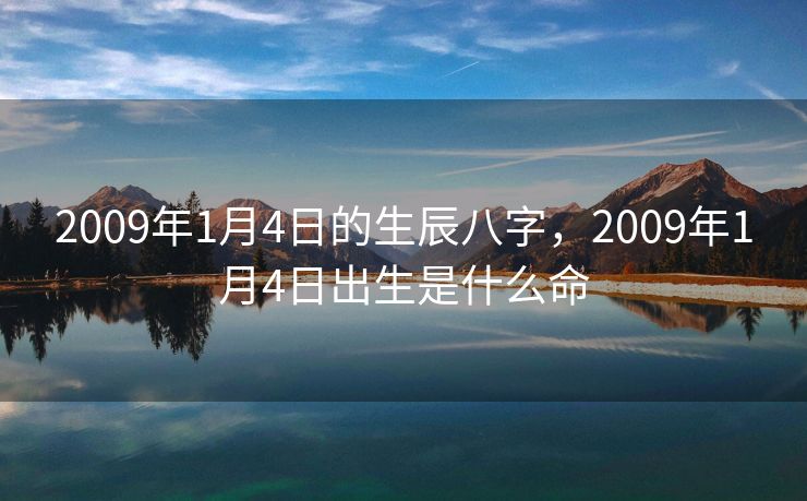 2009年1月4日的生辰八字，2009年1月4日出生是什么命