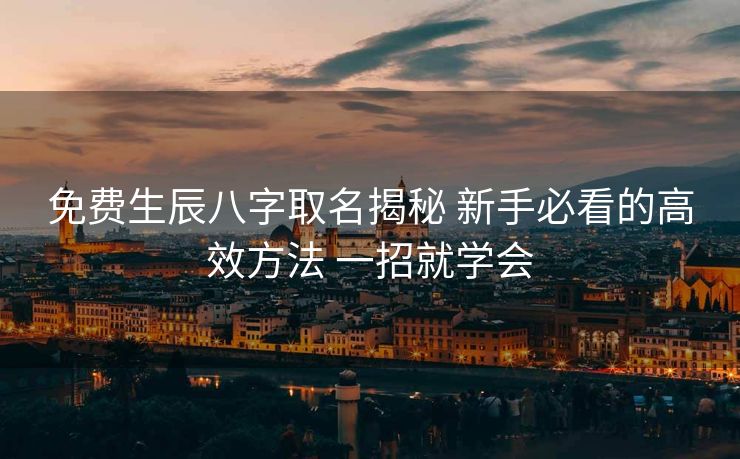 免费生辰八字取名揭秘 新手必看的高效方法 一招就学会