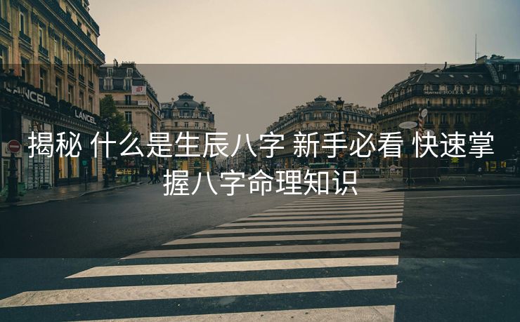 揭秘 什么是生辰八字 新手必看 快速掌握八字命理知识