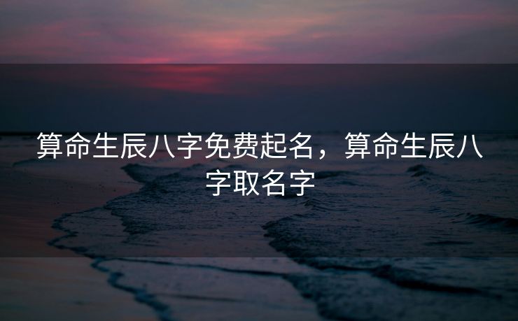 算命生辰八字免费起名，算命生辰八字取名字