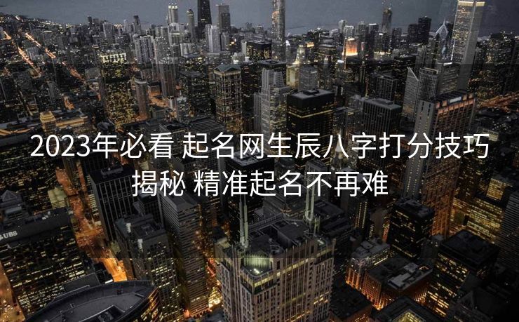 2023年必看 起名网生辰八字打分技巧揭秘 精准起名不再难