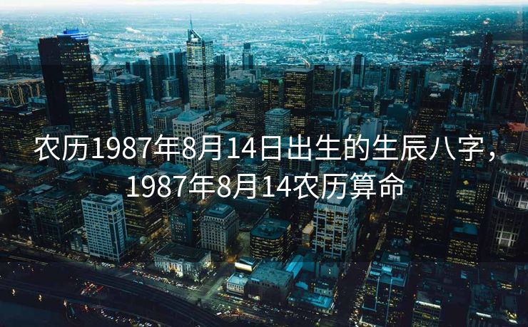 农历1987年8月14日出生的生辰八字，1987年8月14农历算命