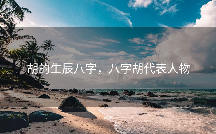 胡的生辰八字，八字胡代表人物