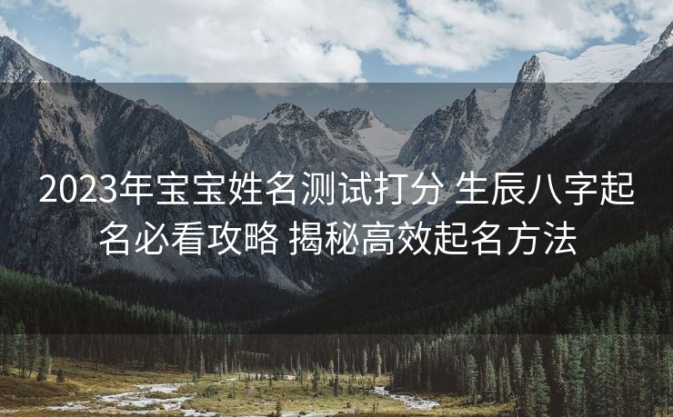 2023年宝宝姓名测试打分 生辰八字起名必看攻略 揭秘高效起名方法