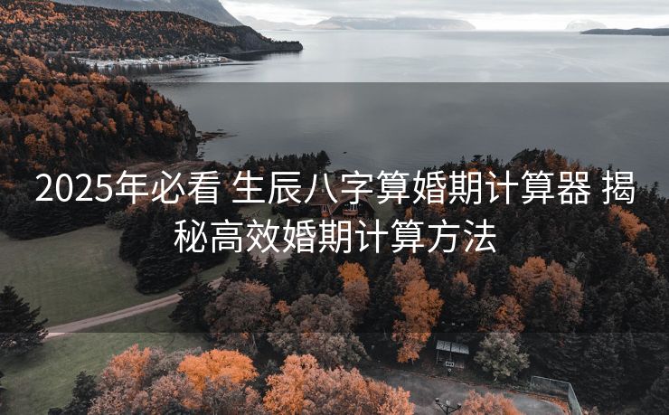 2025年必看 生辰八字算婚期计算器 揭秘高效婚期计算方法