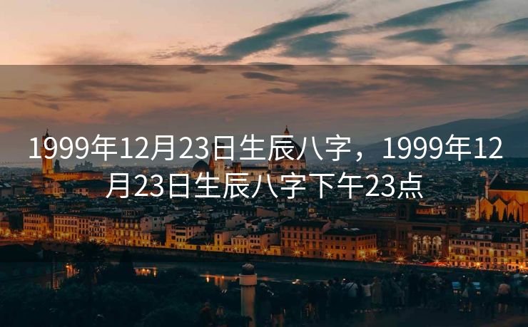 1999年12月23日生辰八字，1999年12月23日生辰八字下午23点