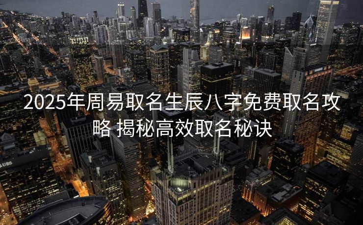 2025年周易取名生辰八字免费取名攻略 揭秘高效取名秘诀