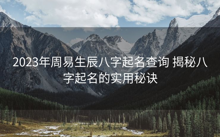 2023年周易生辰八字起名查询 揭秘八字起名的实用秘诀
